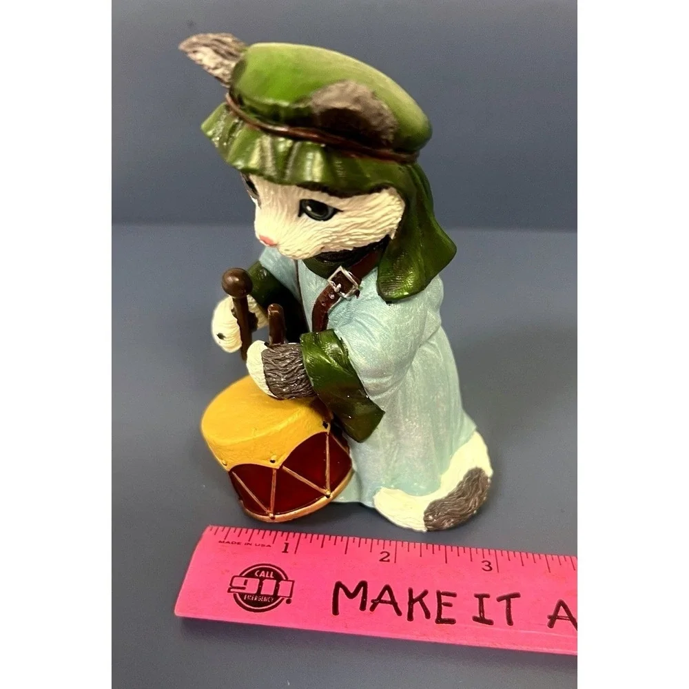 The Bradford Exchange #7 Drummer Cat PURR-fect Christmas Nativity Figurine 4.5